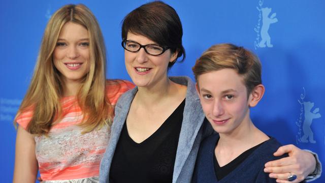 Ursula Meier entourée de l'actrice Lea Seydoux et de l'acteur Kacey Mottet Klein. [Gérard Julien]