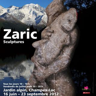 Affiche de l'exposition de l'artiste Zaric au Jardin alpin à Champex-Lac en Valais. [flore-alpe.ch]