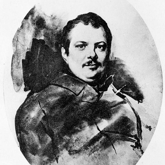 Honoré de Balzac, gravure et aquarelle de Louis Boulanger. [Roger Viollet]