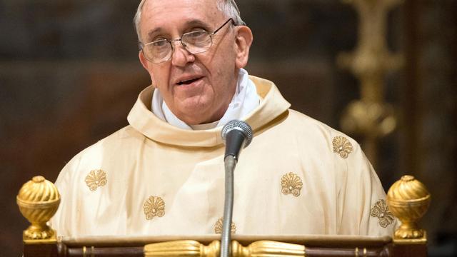 Le Pape François lors de la messe à la Chapelle Sixtine, le 14 mars 2013. [Osservatore Romano / AFP]