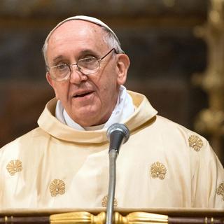 Le Pape François lors de la messe à la Chapelle Sixtine, le 14 mars 2013. [Osservatore Romano / AFP]