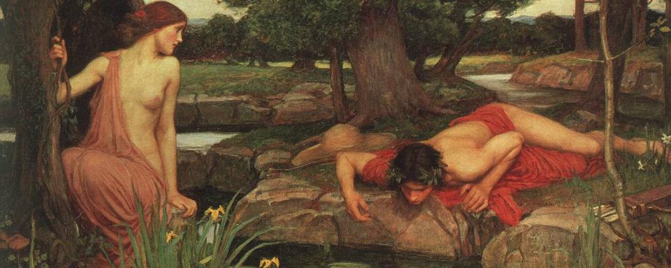 Narcisse et Echo, une oeuvre du peintre John William Waterhouse. [DP]