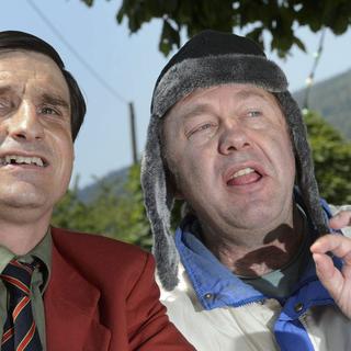 Les humoristes suisses Benjamin Cuche (à gauche) et Jean-Luc Barbezat. [Laurent Gillieron]
