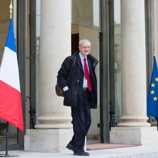 Le président de l'observatoire de la laïcité, Jean-Louis Bianco, arrive à l'Elysée, ce 8 avril 2013. [Bertrand Langlois]