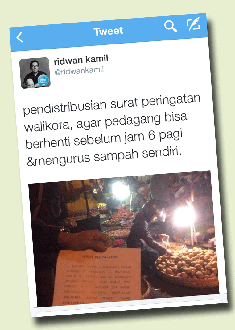 Le compte Twitter du maire Ridwan Kami. [Twitter]