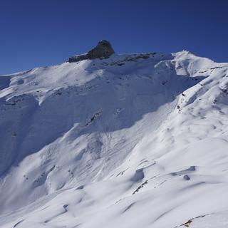Avalanche à Ovronnaz le 6 janvier 2015, épaisseur de la plaque de 1 à 2 m, longueur de la fracture de 800 m. [Meteorisk]