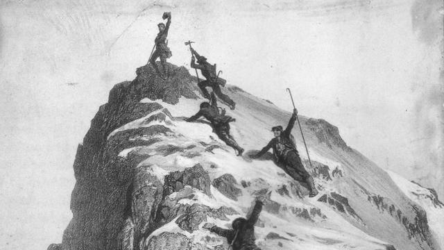 L'arrivée au sommet - gravure de Gustave Doré. [Wikipédia]