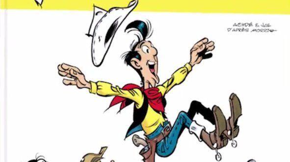 Couverture de la BD "Les aventures de Lucky Luke: La terre promise". [Dargaud]