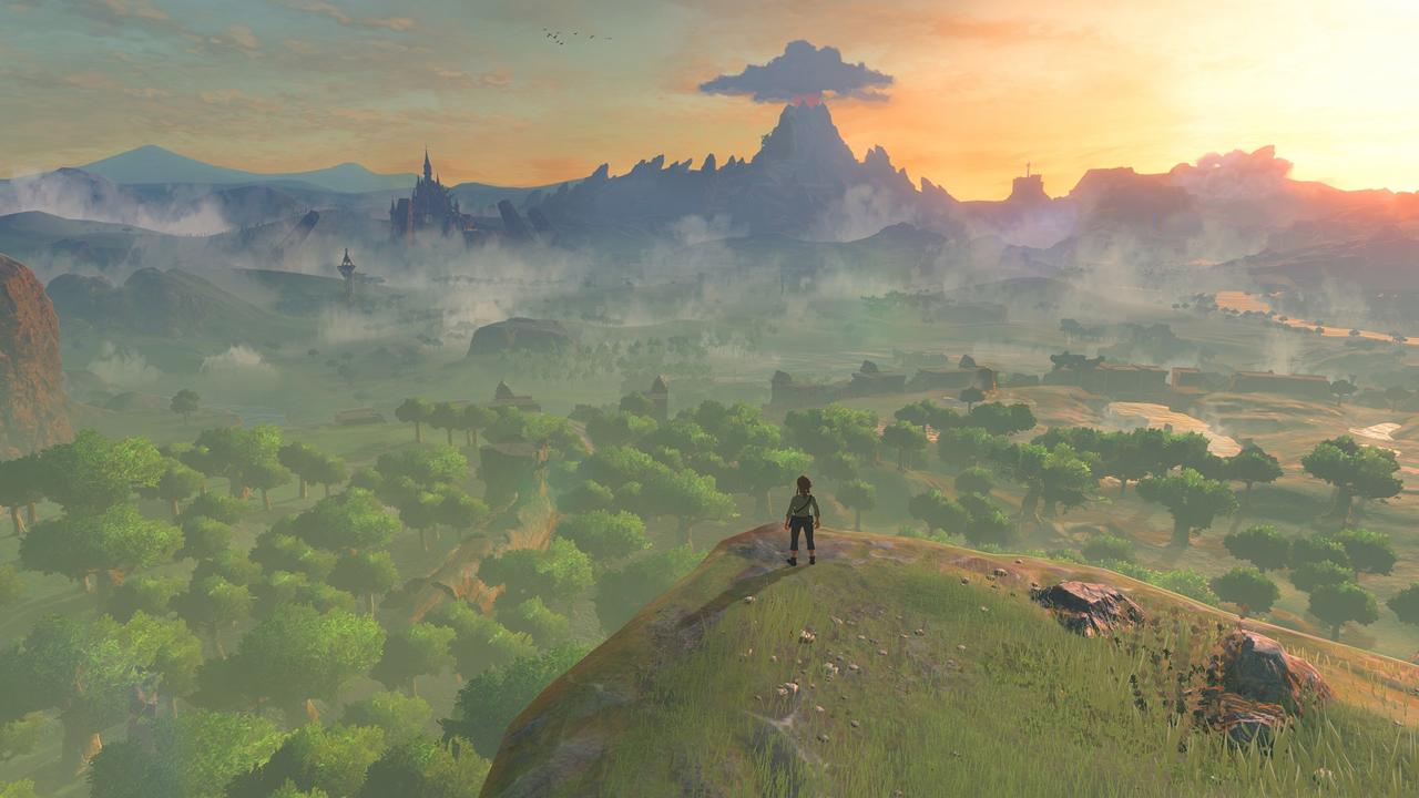 Le monde de "Breath of the Wild" tel que le découvre le joueur dans la célèbre scène cinématique du début du jeu. [Nintendo]