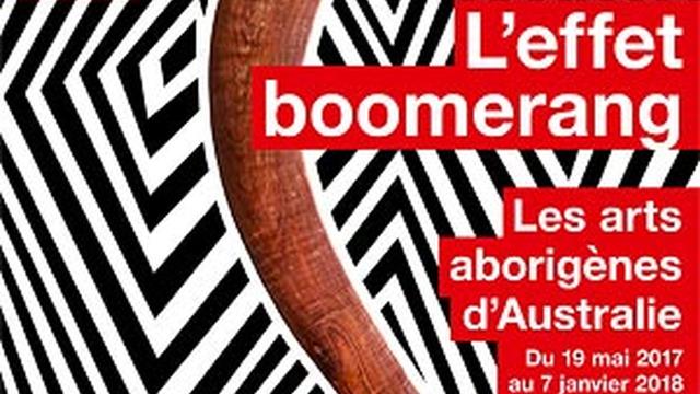 L'affiche de l'exposition "L’effet boomerang. Les arts aborigènes d’Australie" au Musée d’Ethnographie de Genève. [MEG]