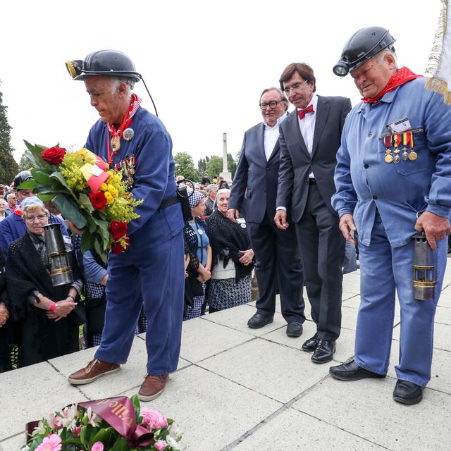 Commémoration de la tragédie de la mine de Marcinelle, Charleroi, le 8 août 2016. [AFP - VIRGINIE LEFOUR / BELGA MAG / BELGA]