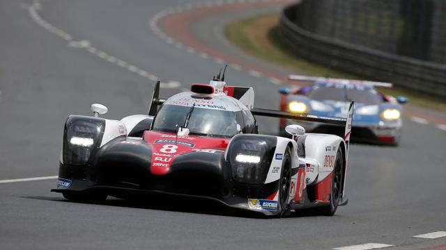 La Toyota co-pilotée par Sébastien Buemi aux 24 Heures du Mans 2016.
Jean-Michel Le Meur/dppi
AFP [AFP - Jean-Michel Le Meur/dppi]