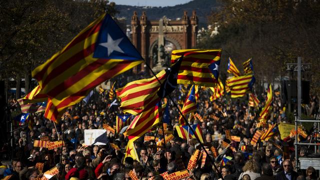 Manifestation en faveur de l'indépendance de la Catalogne. [Keystone - Emilio Morenatti]