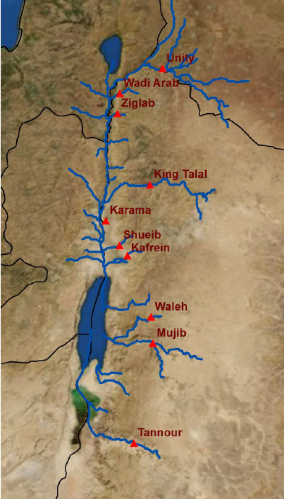 Les barrages dans la vallée du Jourdain [caee.utexas.edu - Etude d'Amelia Altz-Stamm]