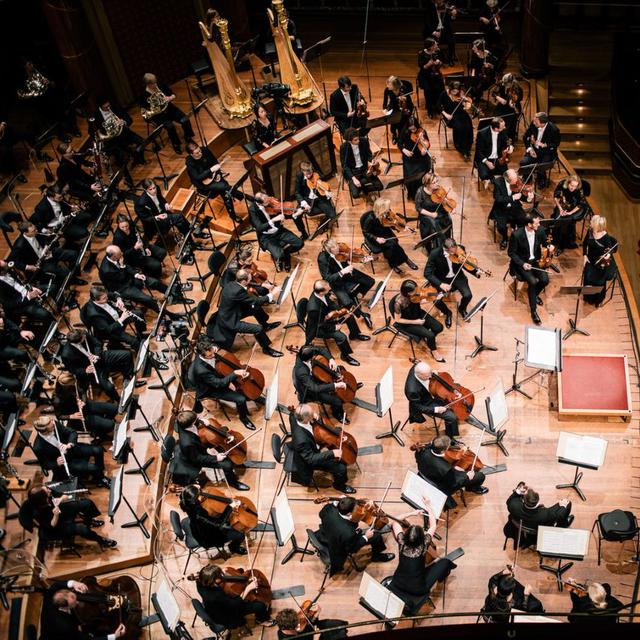 L’Orchestre de la Suisse Romande sous les micros de la RTS, qui enregistre l’ensemble de son activité. [RTS]