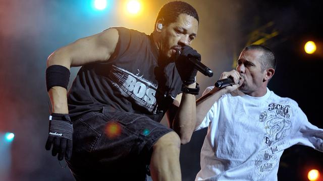 "NTM", Joey Starr et Kool Shen, le 20 juillet 2010 sur la Grande Scène de Paléo. [Dominic Favre]