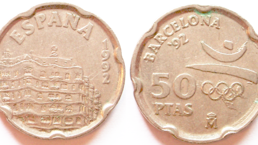 50 pesetas à l'effigie des JO (Barcelone 1992)