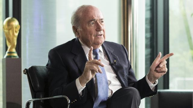 Sepp Blatter le 15 mai 2014, alors qu'il est encore président de la FIFA. [RTS - Laurent Bleuze]