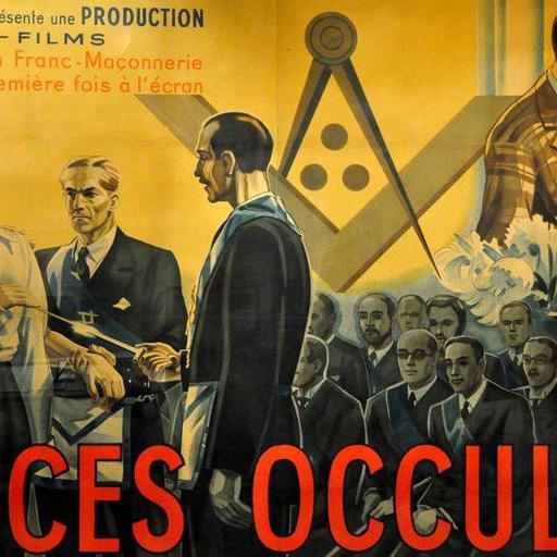 Affiche du film "Forces occultes" (1943), film antimaçonnique réalisé par Jean Mamy