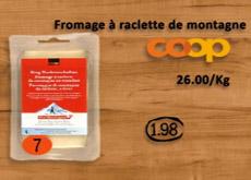 Coop, fromage à raclette de montagne