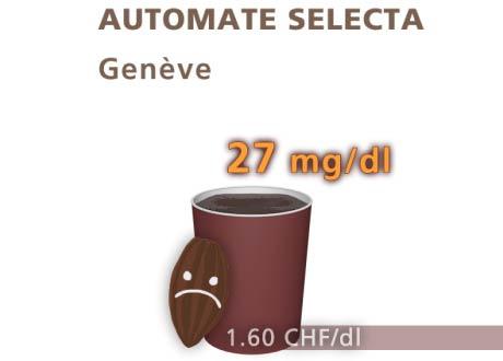 Chocolat d'un automate Sélecta, à Genève. [Daniel Bron/RTS]