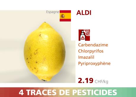 Citron - Aldi - 4 pesticides.