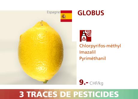 Citron - Globus - 3 pesticides.