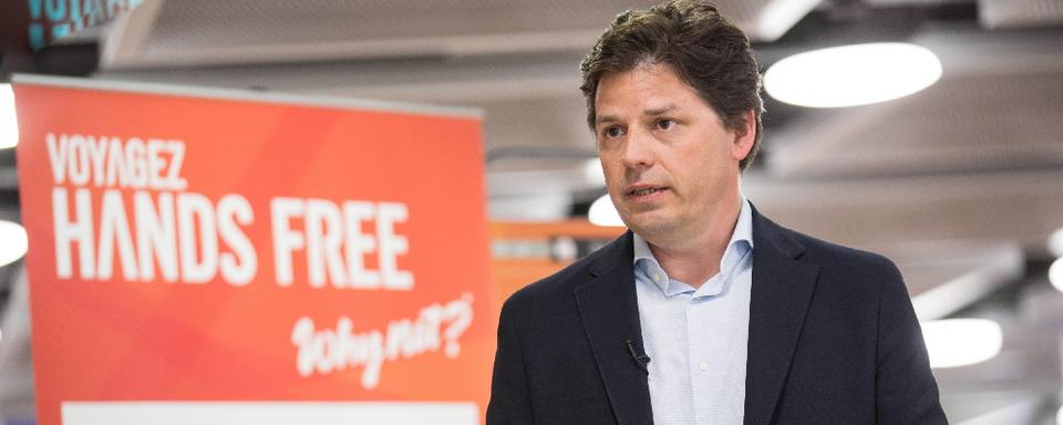 Thomas Haagensen, responsable de l’Europe du Nord pour la compagnie EasyJet. [RTS/Jay LOUVION]