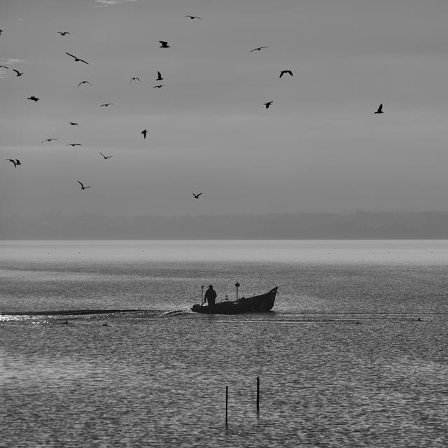 Un pêcheur sur le lac Léman. [Fotolia - Jrme]