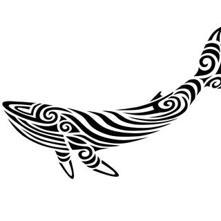Une baleine stylisée en dessin tradionnel de la tribu des Maori. [Fotolia - Pixsooz]