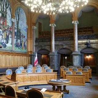 Salle du Conseil des Etats du Palais Fédéral à Berne. [RTS - Christine Magro]