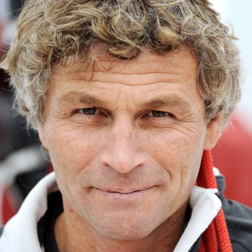 Portrait de Bernard Stamm pris à bord de son bateau en 2010. [Damien Meyer]