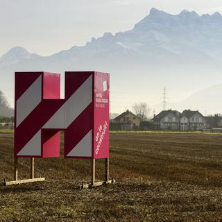 Le site du futur Hopital Riviera-Chablais Vaud-Valais à Rennaz.
Laurent Gillieron 
Keystone [Laurent Gillieron]