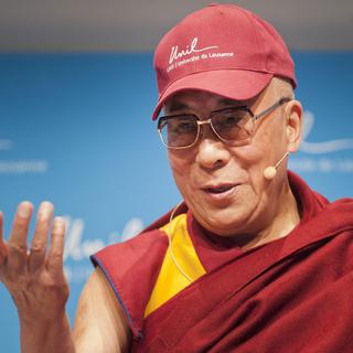 le Dalaï-Lama en visite à l'UNIL le 15 avril 2013 [Keystone - Sandro Campardo]