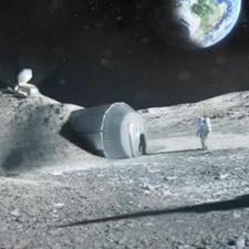 Maquette d'une construction lunaire
