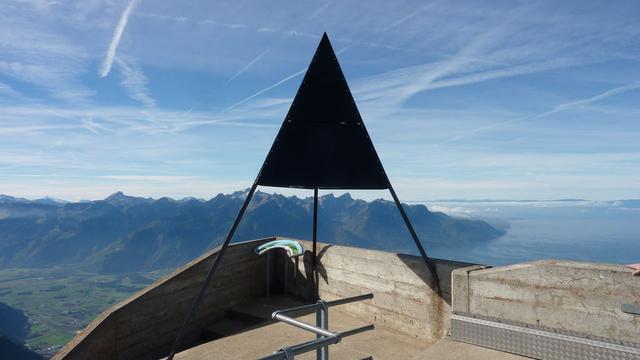 Un point de référence, installé au Rochers de Naye, pour les mesures par théodolite.
Swisstopo [Swisstopo]