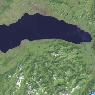 Vue satellite du lac Léman. [NASA World Wind]