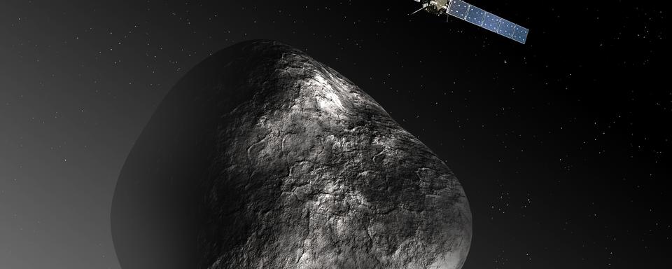 Rosetta va se mettre en orbite autour de la comète Tchoumi. [AFP Photo / ESA Medialab - C. Carreau]