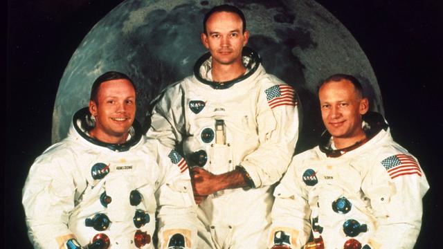 Neil Armstrong, Buzz Aldrin, et Michael Collins, l'équipage de la mission Apollo 11 vers la Lune en 1969.
The Art Archive / The Picture Desk 
AFP [The Art Archive / The Picture Desk]