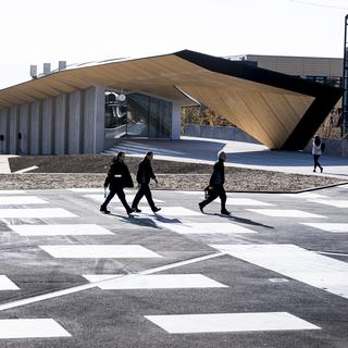 Le bâtiment ArtLab à l'EPFL. [Keystone - Jean-Christophe Bott]