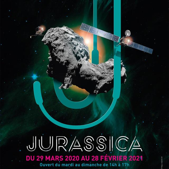 Détail de l'affiche de l'exposition "Comètes & Co" au musée Jurassica de Porrentruy.
Jurassica [Jurassica]