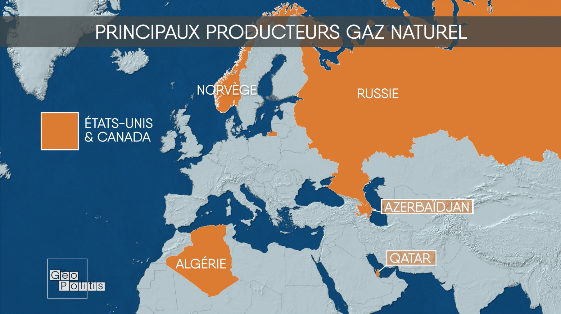 Principaux producteurs de gaz naturel [RTS - Géopolitis]