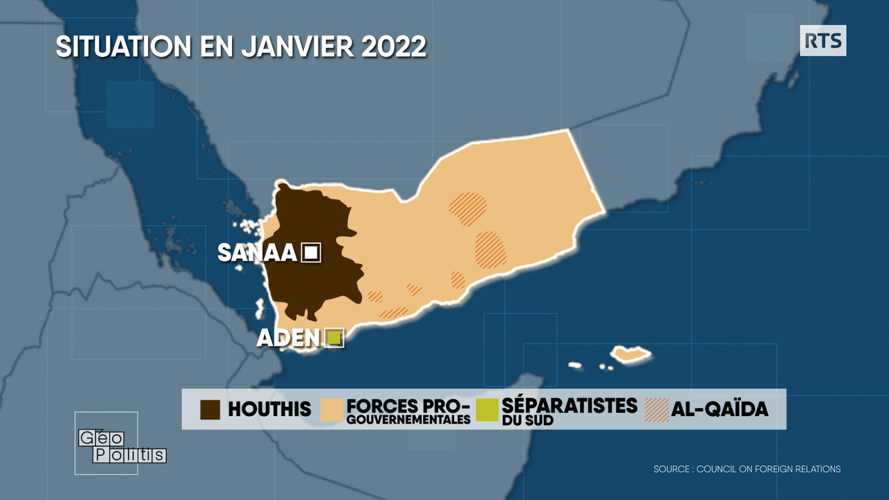 Forces en présence au Yémen. [RTS - Géopolitis]