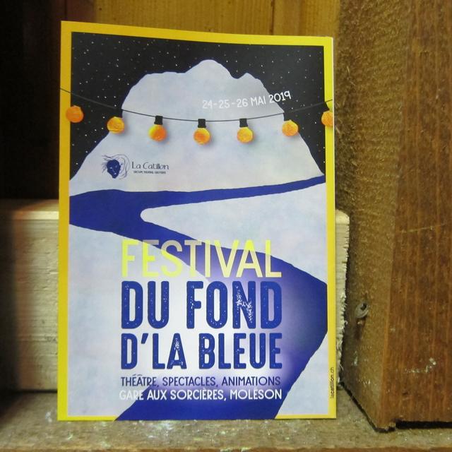 Affiche "Le Festival du fond d’la Bleue" du 24 au 26 mai 2019 à Moléson-sur-Gruyères. [RTS]