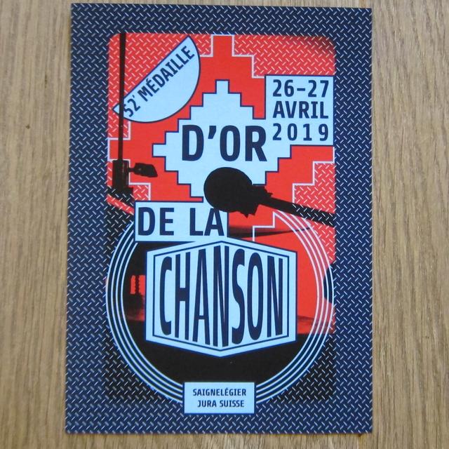 Les Dicodeurs à Montfaucon du 15 au 19 avril 2019, affiche Médaille d'or de la chanson 26 et 27 avril 2019 à Saignelégier. [RTS]