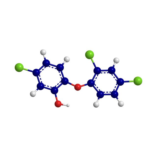 Représentation de la structure moléculaire du triclosan.
stanislav pepeliaev
fotolia [stanislav pepeliaev]