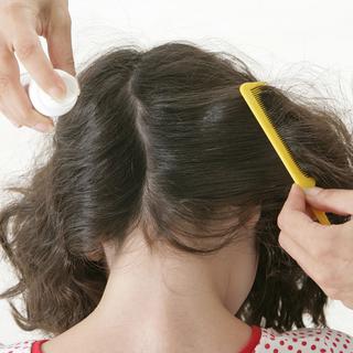 Une des méthode pour éradiquer les poux de la tête des enfant est de passer un peigne dans les cheveux. [JPC-PROD]