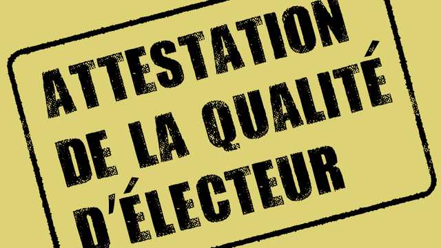 Attestation de la qualité d'électeur. [Chancellerie fédérale]