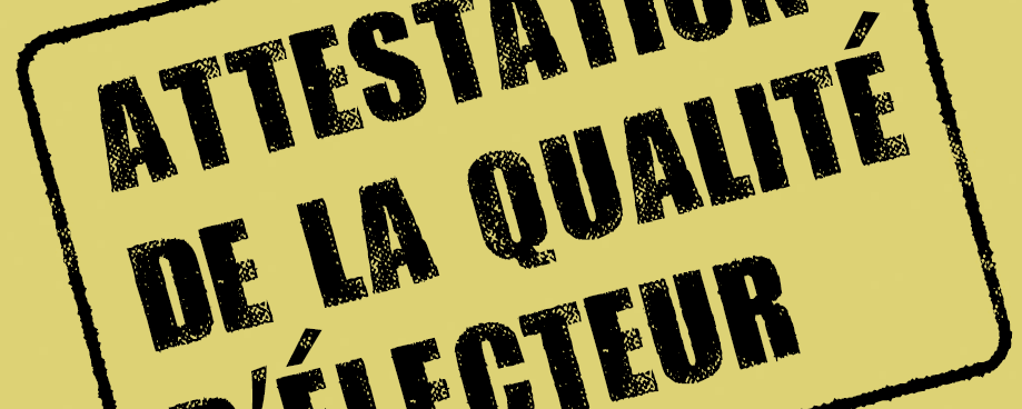 Attestation de la qualité d'électeur. [Chancellerie fédérale]