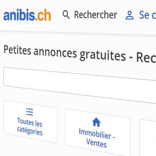 Page d'accueil du site Anibis.ch. [anibis.ch]